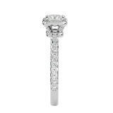 White Princess-Cut Diamond Halo Engagement Ring