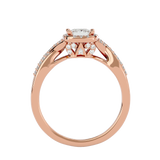 Rose Gold Princess-Cut Diamond Twisted Halo Engagement Ring