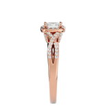 Rose Gold Princess-Cut Diamond Twisted Halo Engagement Ring