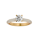 Yellow Pavé Diamond Solitaire Engagement Ring