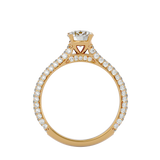 Yellow Pavé Diamond Solitaire Engagement Ring