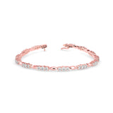 Rose Gold Marquise and Round Diamond Bracelet