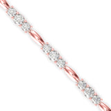 Rose Gold Marquise and Round Diamond Bracelet