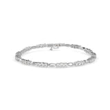 White Marquise and Round Diamond Bracelet