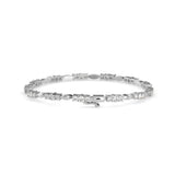 White Marquise and Round Diamond Bracelet