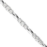 White Marquise and Round Diamond Bracelet