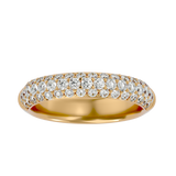 Yellow Triple Row Diamond Eternity Band