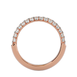 Rose Gold Triple Row Diamond Eternity Band