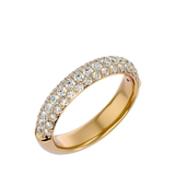 Yellow Triple Row Diamond Eternity Band