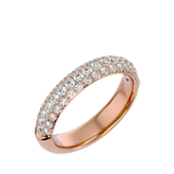 Rose Gold Triple Row Diamond Eternity Band